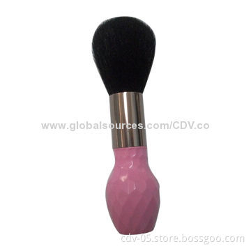 Individual powder makeup brushes, made of plastic handle and aluminum ferrule with goat hair